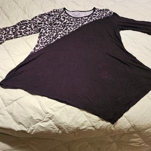 Black and Animal Print Top